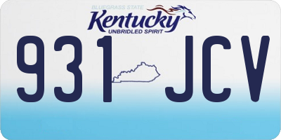 KY license plate 931JCV