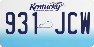KY license plate 931JCW