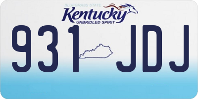 KY license plate 931JDJ