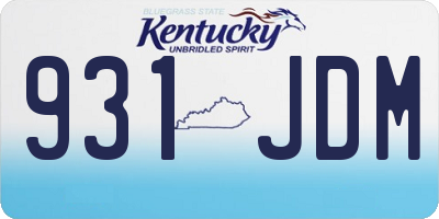 KY license plate 931JDM