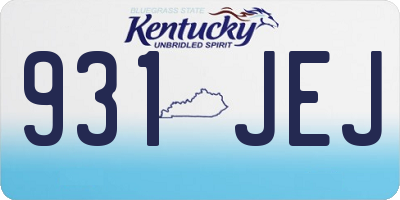 KY license plate 931JEJ