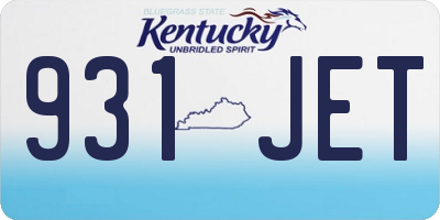 KY license plate 931JET