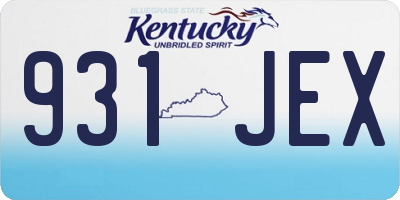 KY license plate 931JEX