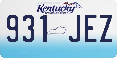 KY license plate 931JEZ