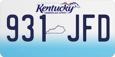KY license plate 931JFD