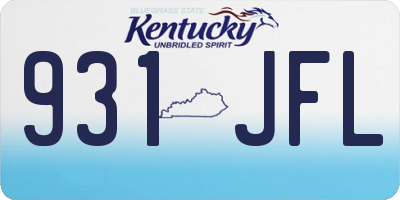 KY license plate 931JFL