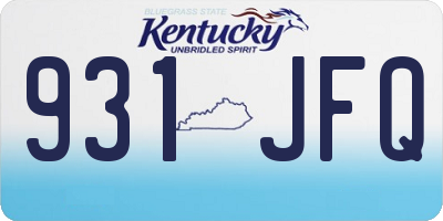 KY license plate 931JFQ