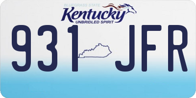KY license plate 931JFR