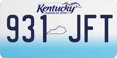 KY license plate 931JFT