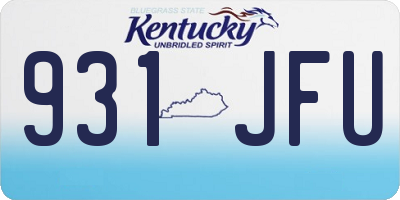 KY license plate 931JFU