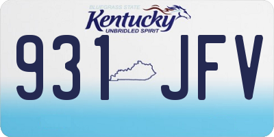 KY license plate 931JFV