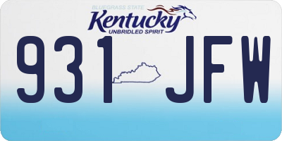 KY license plate 931JFW