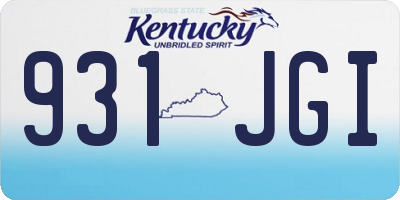 KY license plate 931JGI