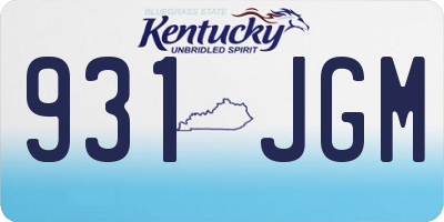 KY license plate 931JGM