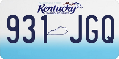 KY license plate 931JGQ