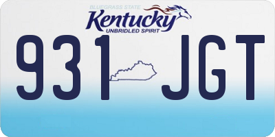 KY license plate 931JGT