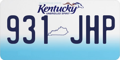 KY license plate 931JHP