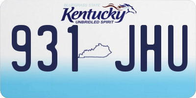 KY license plate 931JHU