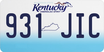 KY license plate 931JIC