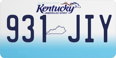 KY license plate 931JIY