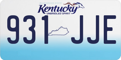 KY license plate 931JJE
