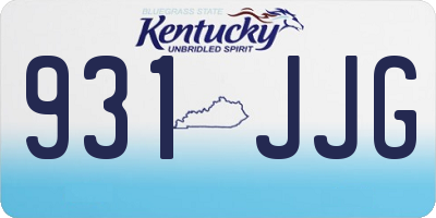 KY license plate 931JJG