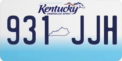 KY license plate 931JJH