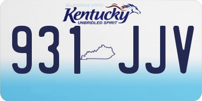 KY license plate 931JJV