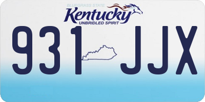KY license plate 931JJX