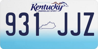 KY license plate 931JJZ