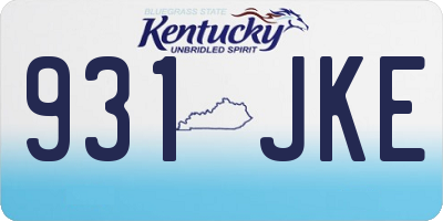 KY license plate 931JKE