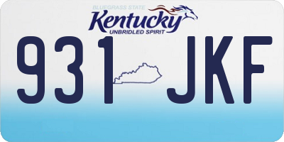 KY license plate 931JKF