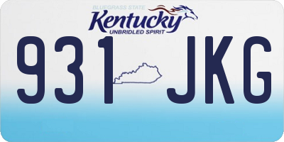KY license plate 931JKG