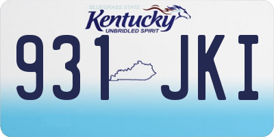 KY license plate 931JKI