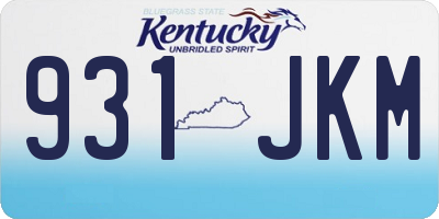 KY license plate 931JKM