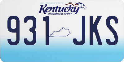 KY license plate 931JKS