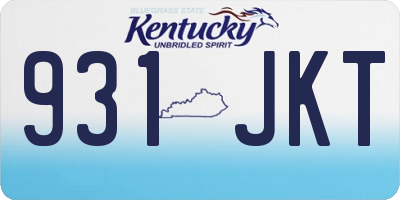 KY license plate 931JKT