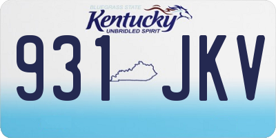 KY license plate 931JKV