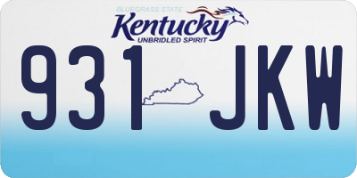 KY license plate 931JKW
