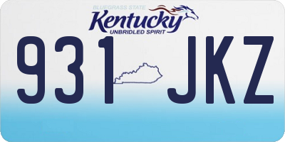 KY license plate 931JKZ