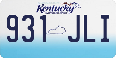 KY license plate 931JLI