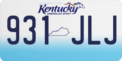 KY license plate 931JLJ