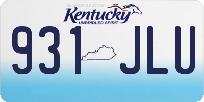 KY license plate 931JLU