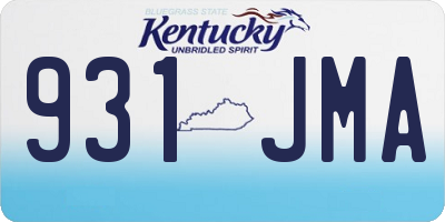 KY license plate 931JMA