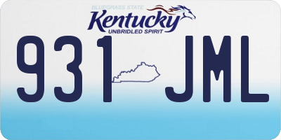 KY license plate 931JML