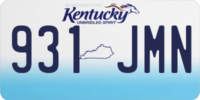 KY license plate 931JMN