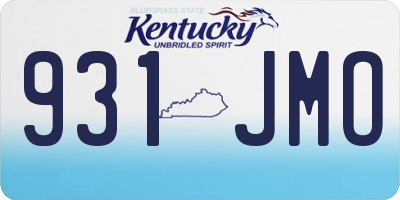 KY license plate 931JMO