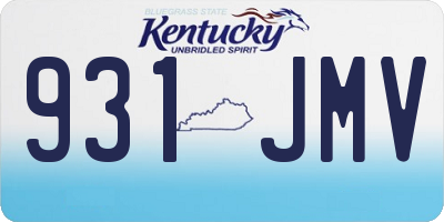 KY license plate 931JMV