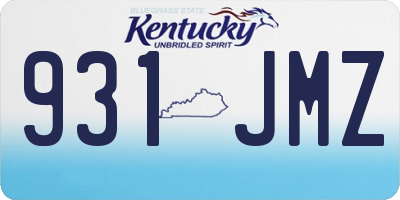 KY license plate 931JMZ