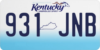 KY license plate 931JNB